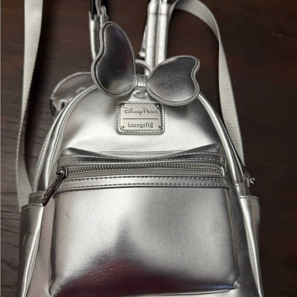 Loungefly Disney Parks Metallic Silver Backpack - Picture 3 of 4